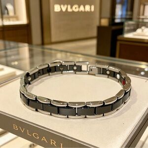 BVLGARI B.ZERO1 Black Ceramic & Stainless Steel Bracelet